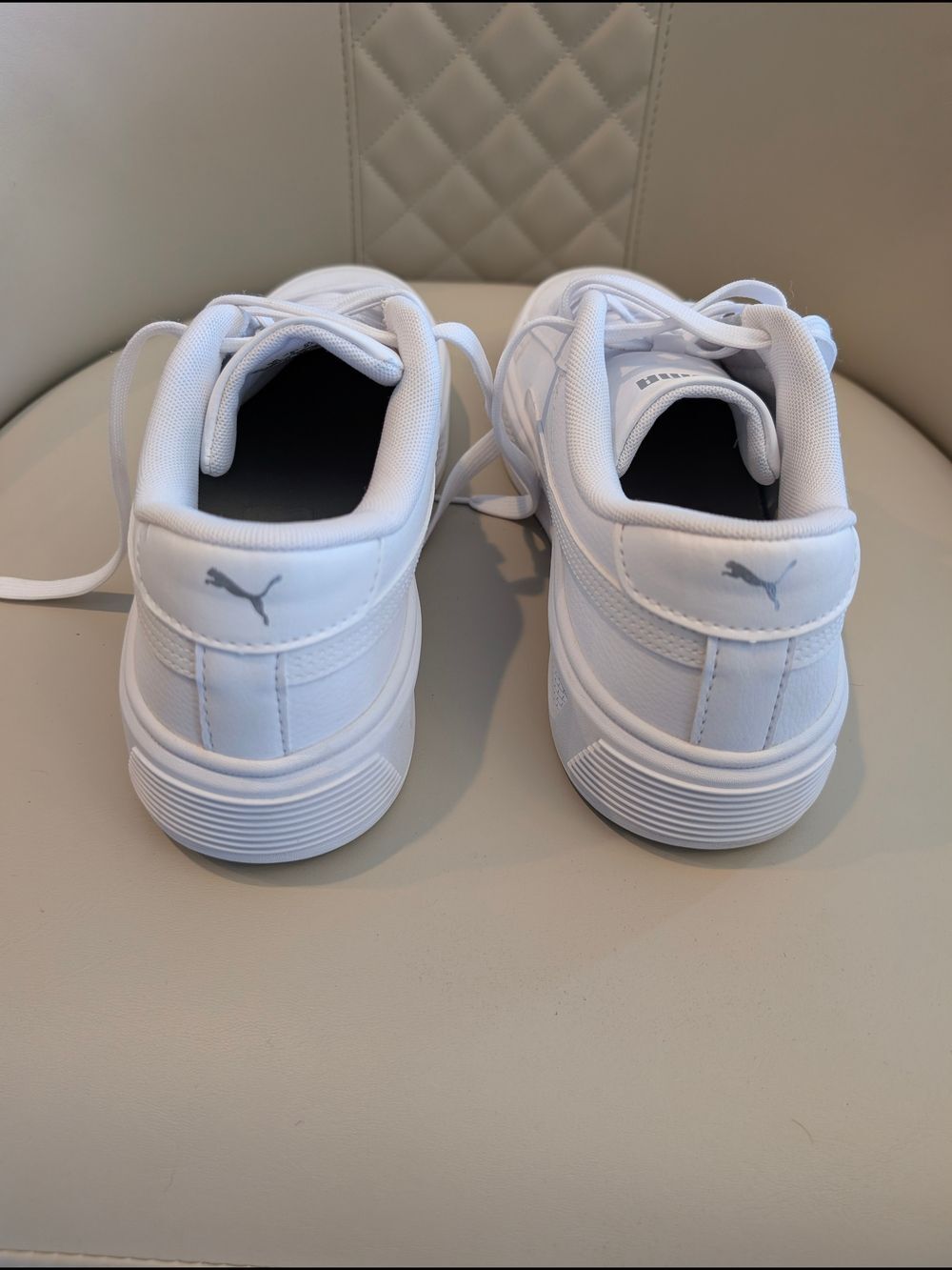 Puma Smash Platform Tennis White Low-Top Lace Sneakers Y2K - Picture 5 of 6
